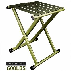 TRIPLE TREE Super Strong Portable Folding Stool, Heavy Duty Outdoor Folding Chair Hold Up To 600 ...