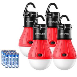 4 Pack E-TRENDS Portable LED Lantern Tent Light Bulb for Camping Hiking Fishing Emergency Lights ...