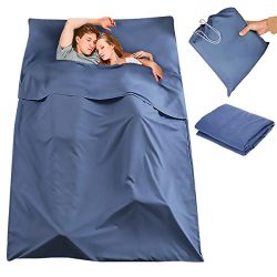 CAMTOA Sleeping Bag Liner, 2 Persons Travel Camping Sheet, Antimicrobial Soft Cotton Compact Sle ...
