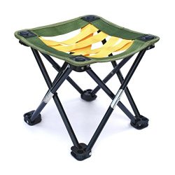 Small Portable Camping, Gardening or Fishing Stool, Strap Webbing,10.5 inches tall