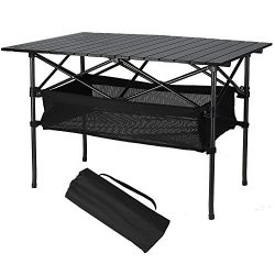 Folinstall Portable Picnic Tables – Picnic Table with Hammock Style Storage Basket & C ...