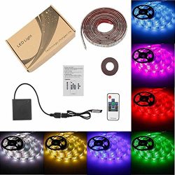 Battery Powered LED Strip Lights USB Operated TV Backlight, Imenou Led Lights Strip with RF Remo ...