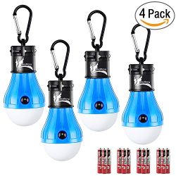 LED Tent Light Bulb with Clip Hooks, Small But Bright 150 Lumens LED Hanging Night Light for Kid ...