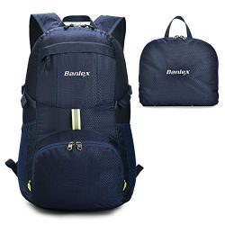 Foldable Backpack Packable Travel Backpack – 35L Durable Ultra Lightweight Water Resistant ...