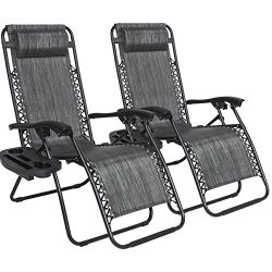 Best Choice Products Set of 2 Adjustable Zero Gravity Lounge Chair Recliners for Patio, Pool w/C ...