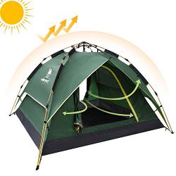 Camel Fourth-generation Automatic Hydraulic Tent for 3-4 Person Outdoor Rainproof Camping (Green)