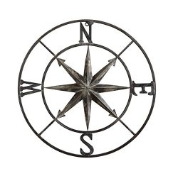 Creative Co-Op DA7818 Casual Country Metal Compass Wall Decor