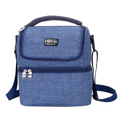 HBlife 7L Oxford Insulated Cooler Lunch Bag Tote Handbag Picnic Bag Food Container with shoulder ...