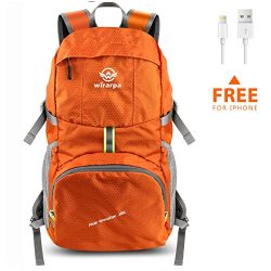 Wirarpa Foldable Durable Travel Hiking Backpack 35L Ultra Lightweight Packable Carry On Daypack  ...