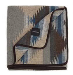 Ruth&Boaz Outdoor Wool Blend Blanket Ethnic Inka Pattern(M) (GREY, LARGE)