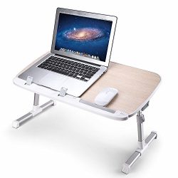 AboveTEK Versatile Laptop Table, Portable Lap Desk & Food Tray w/ Height Adjustable Tabletop ...