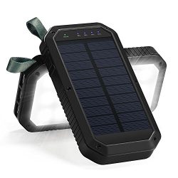 Solar Charger, 8000mAh 3-Port USB and 21LED Light Solar Power Bank Portable Battery Cellphone Ch ...