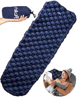 Chillax ChilaX Ultralight Air Sleeping Pad – Inflatable Camping Mat for Backpacking, Traveling a ...
