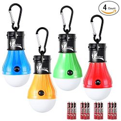 LED Tent Light Bulb with Clip Hooks, Small But Bright 150 Lumens LED Hanging Night Light for Kid ...