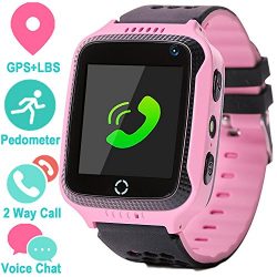 GPS Tracker Smart Watch for Kids – GPS Locator Pedometer Fitness Tracker Touch Camera Game ...