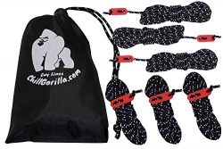 Chill Gorilla 4mm 78′ REFLECTIVE TENT GUIDE ROPE GUY LINE CORD & Adjusters. Lightweigh ...