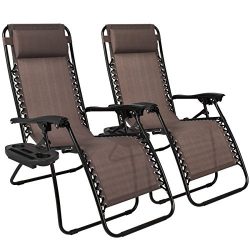Best Choice Products Set of 2 Adjustable Zero Gravity Lounge Chair Recliners for Patio, Pool w/C ...