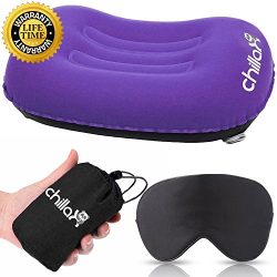 ChillaX UltraLight Camping Pillow – Compressible, Compact, Inflatable, Comfortable, Ergono ...