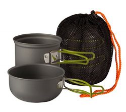 Wealers Compact Foldeble Outdoor Camping Hiking Cookware Backpacking Cooking Picnic Bowl Pot Pan ...