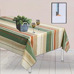 Plastish plastic table-cloth, disposable party table-cover, beautiful Striped design, (4-Pk) siz ...