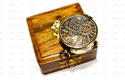 Sailor’s Art Not All Those Who Wander Are Lost Quote Antique Brass Compass 2″ With S ...