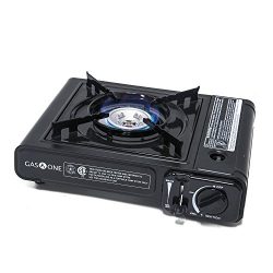 GAS ONE GS-1000 7,650 BTU Portable Butane Gas Stove Automatic Ignition with Carrying Case, CSA L ...