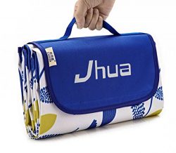 Jhua Picnic Blanket Waterproof, Large Camping Mat 57 x 79 Inch, Beach Mat Sand Proof , Lightweig ...