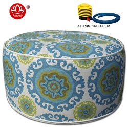 Kozyard Inflatable Stool Ottoman Used for Indoor or Outdoor, Kids or Adults, Camping or Home (Blue)