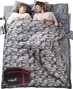 Chillax Double Sleeping Bag for Camping, Backpacking or Hiking – Perfect Sleeping Sack for ...