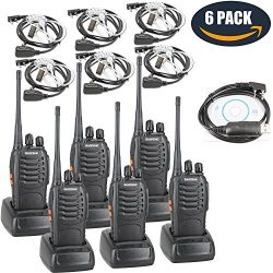 BaoFeng BF-888S Two Way Radio with Built in LED FlashLight (Pack of 6) +Covert Air Acoustic Tube ...