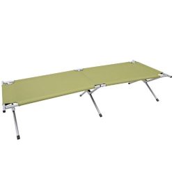 Outsunny Heavy-Duty Outdoor Folding Military Style Camping Cot, Green