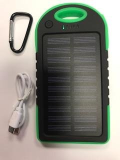 Solar Charger 5000m ah for cell phones, tablets and other USB chargeable devices (Green)