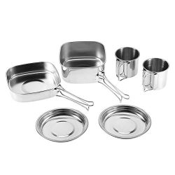 BeGrit Camping Cookware Set Backpacking Camp Pot Bowls Picnic Cooking Equipment Cookset for Hiki ...
