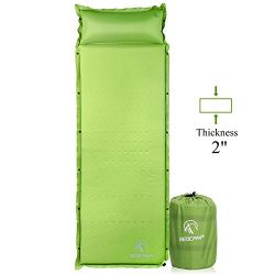 REDCAMP Self-Inflating Sleeping Pad with Attached Pillow, Compact Lightweight Camping Air Mattre ...