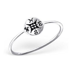 Sterling Silver Compass Ring