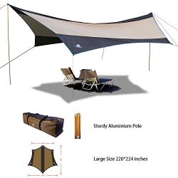 LAFAZ Large Size 220224″ Waterproof Canopy Tarp Sun Shade Awning Tent Camping Shelter Suns ...