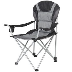 Best Choice Products Folding Deluxe Padded Reclining Camping Fishing Beach Chair With Portable C ...