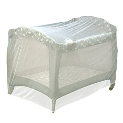 J is for Jeep Universal Size Pack N Play Mosquito Net Tent, White