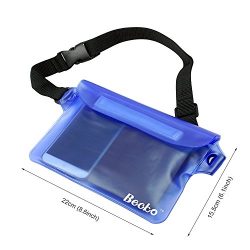 Becko Blue Waterproof Waist Bag Case Pouch for Kayaking, Sauna, Hiking, Surfing, Fishing, Boatin ...