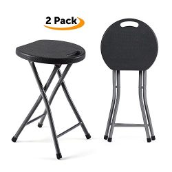 TAVR Folding Stool,Set of Two,Light Weight Metal and Plastic Folding Stool,400lb Capacity,2-Pack ...