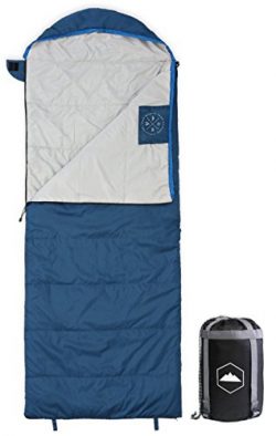 All Season Hooded XL Sleeping Bag with Compression Sack – Perfect Compression Sleeping Bag ...