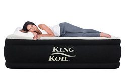 King Koil CALIFORNIA KING Luxury Raised Airbed with Built-in 120V AC High Capacity Internal Pump ...