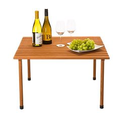 VYTAL Roll-Up Picnic Table (Brown) – Portable table perfect for outdoor events, camping, b ...