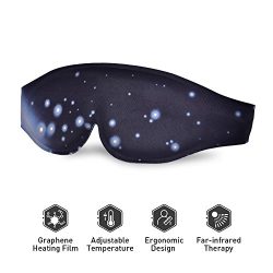 Heated Eye mask – Electric Heating Pad Eye Mask Far-infrared Therapy Adjustable Temperatur ...
