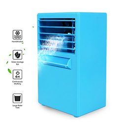 Julvie Portable Mini Small Air Conditioner Fan 9.5-inch Rechargeable Handheld Personal Fan Deskt ...