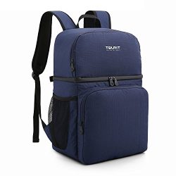 TOURIT Insulated Cooler Backpack Dual Insulated Compartment Light Lunch Backpack with Cooler for ...