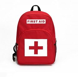 E-FAK Red Backpack for First Aid Kits Pack Emergency Treatment or Hiking, Backpacking, Camping,  ...