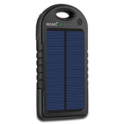 Solar Charger,Dizaul 5000mAh Portable Solar Power Bank Waterproof/Shockproof/Dustproof Dual USB  ...