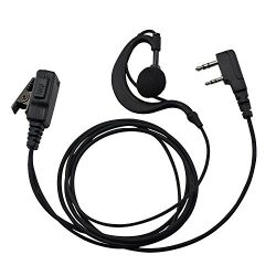 abcGoodefg 3′ Earhanger Earloop Style Earbud Audio & Mic Kit for for Kenwood UV5R UV82 ...