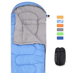 RUBEDER Sleeping Bag – Camping Envelope Lightweight,Waterproof,Comfort With Compression Sack–0 D ...